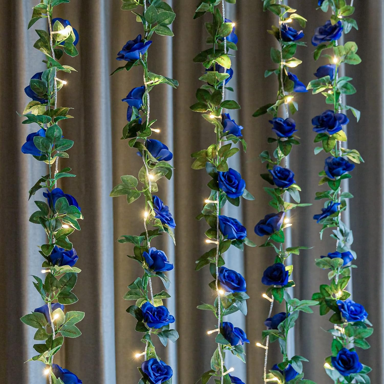 2 Pack (16FT) Artificial Rose Vine Fake Flowers Garland Hanging Silk Rose Ivy…