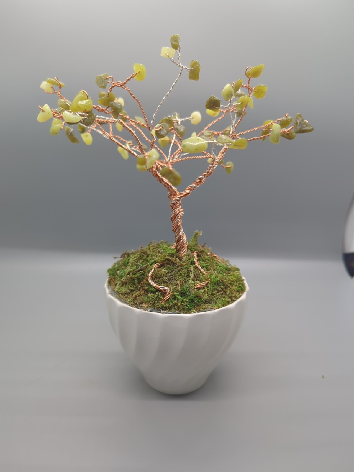 Handmade Crystral & Wire Tree In Vintage Tea Cup