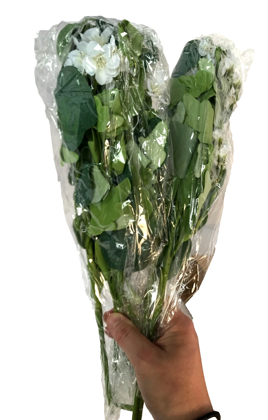 Artificial Eucalyptus Stems Faux Greenery Branches White Faux Flowers 2 Pack