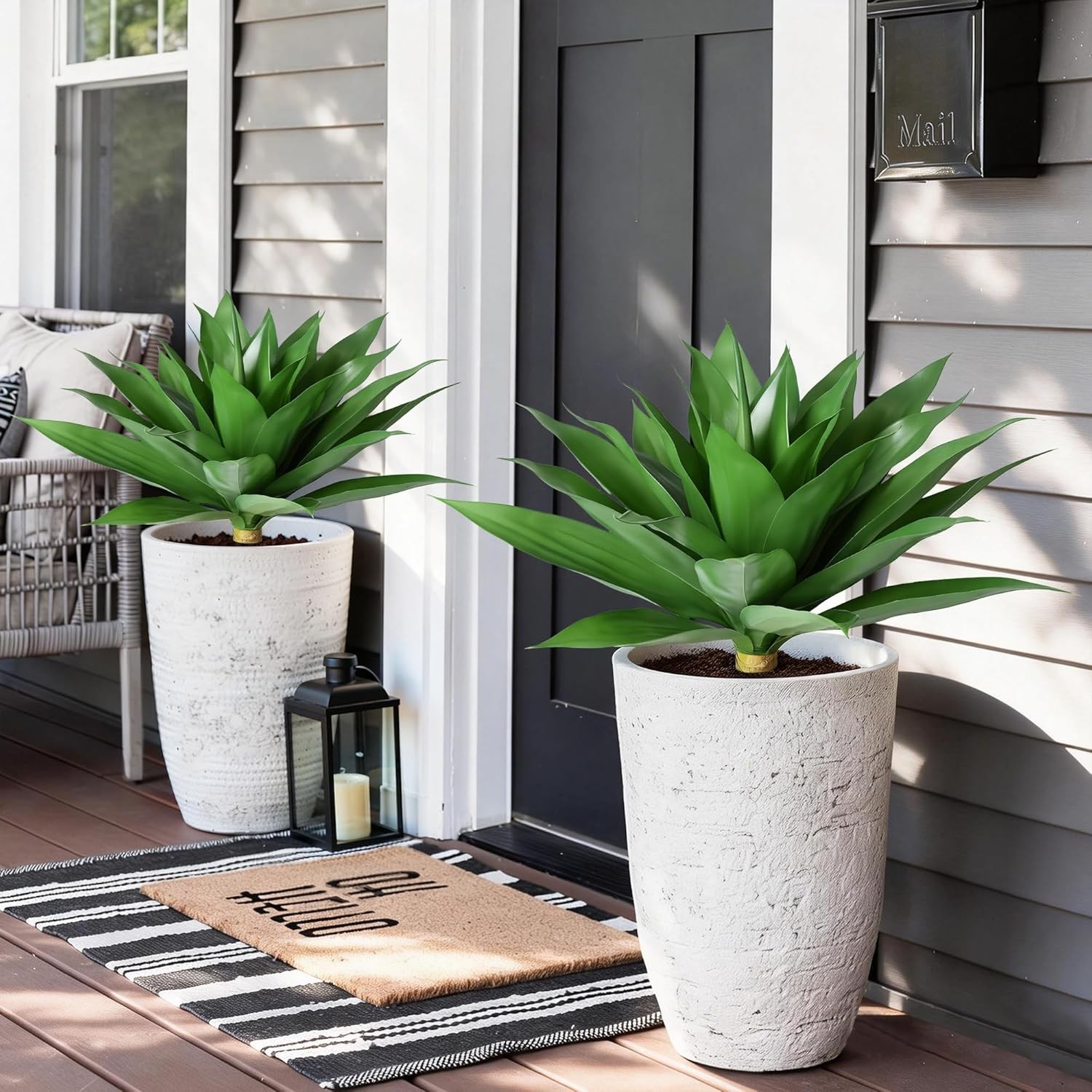 Fake Plants 28 Inch Agave Outdoor UV Resistant Faux Greenery