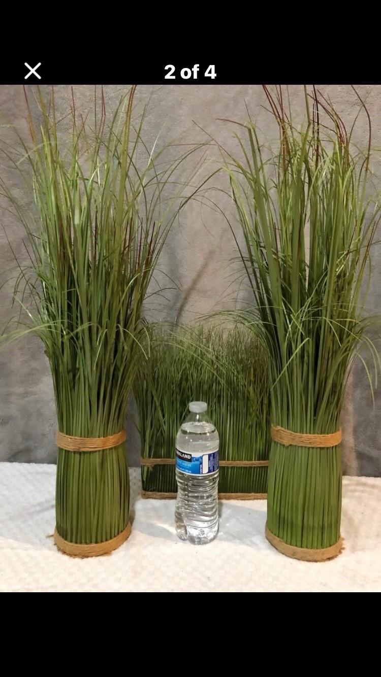 Floral GRASS. Artificial Decorative Grass. Fake Grass. Display plants Set Of 3
