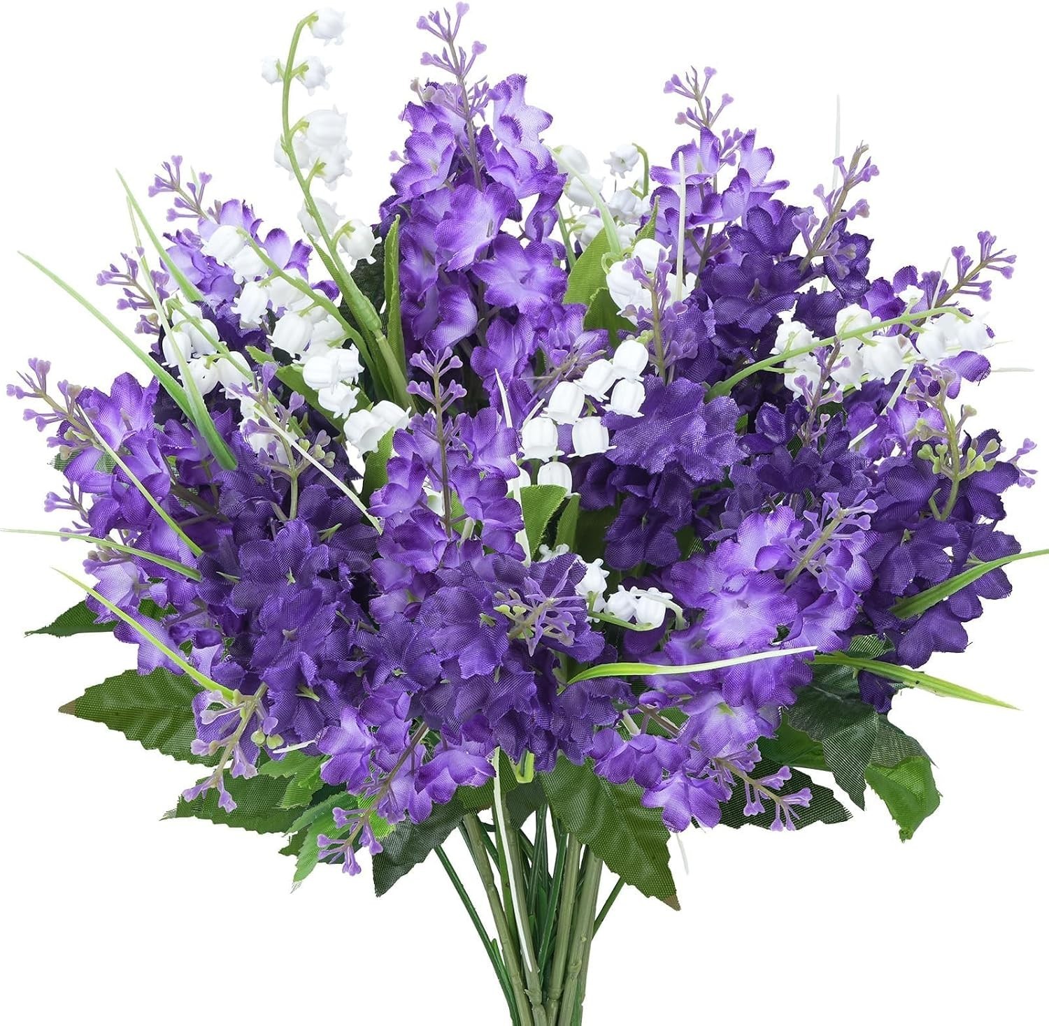 10Pcs Lilac Flowers Artificial Bouquet Fake Purple Flowers Faux Lilacs Mix Bu…