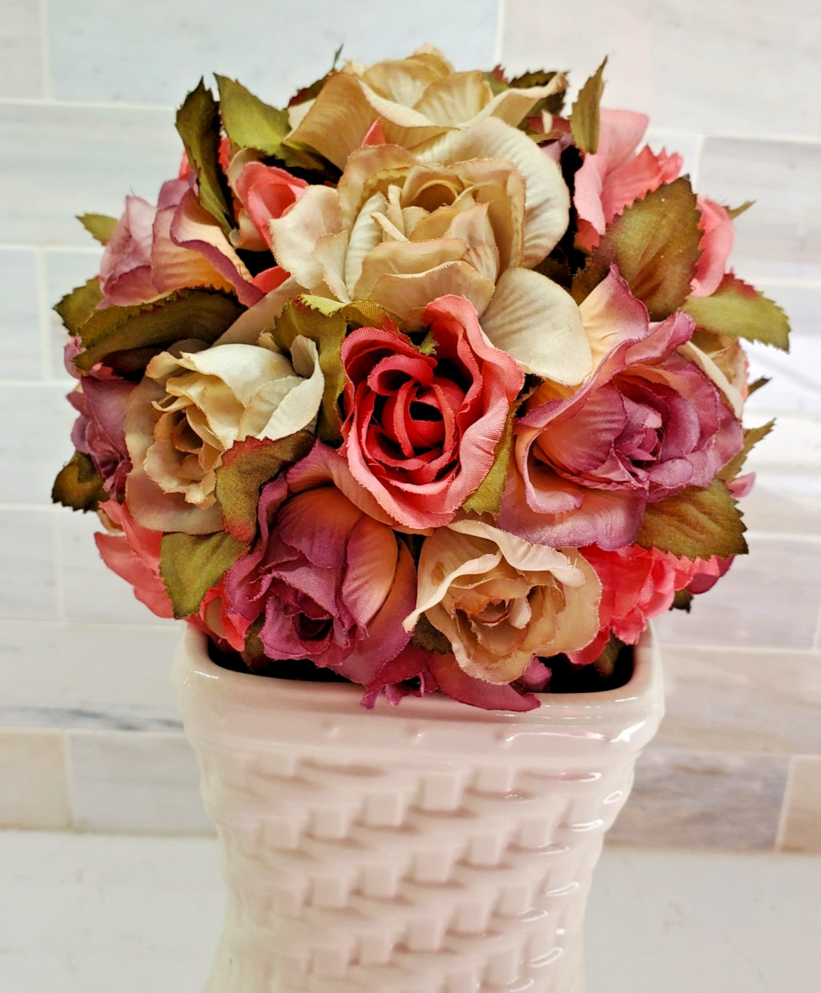 Rose Topiary Willow Base Table Tap Display Wedding Bouquet Vase Insert VINTAGE