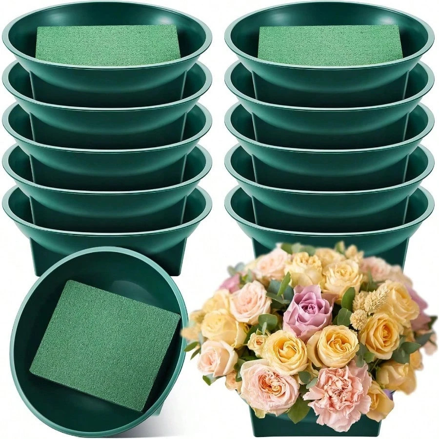 48 Pack 6.3″ Floral Foam Bowls Kit Flower Arrangement For Wedding Party Table