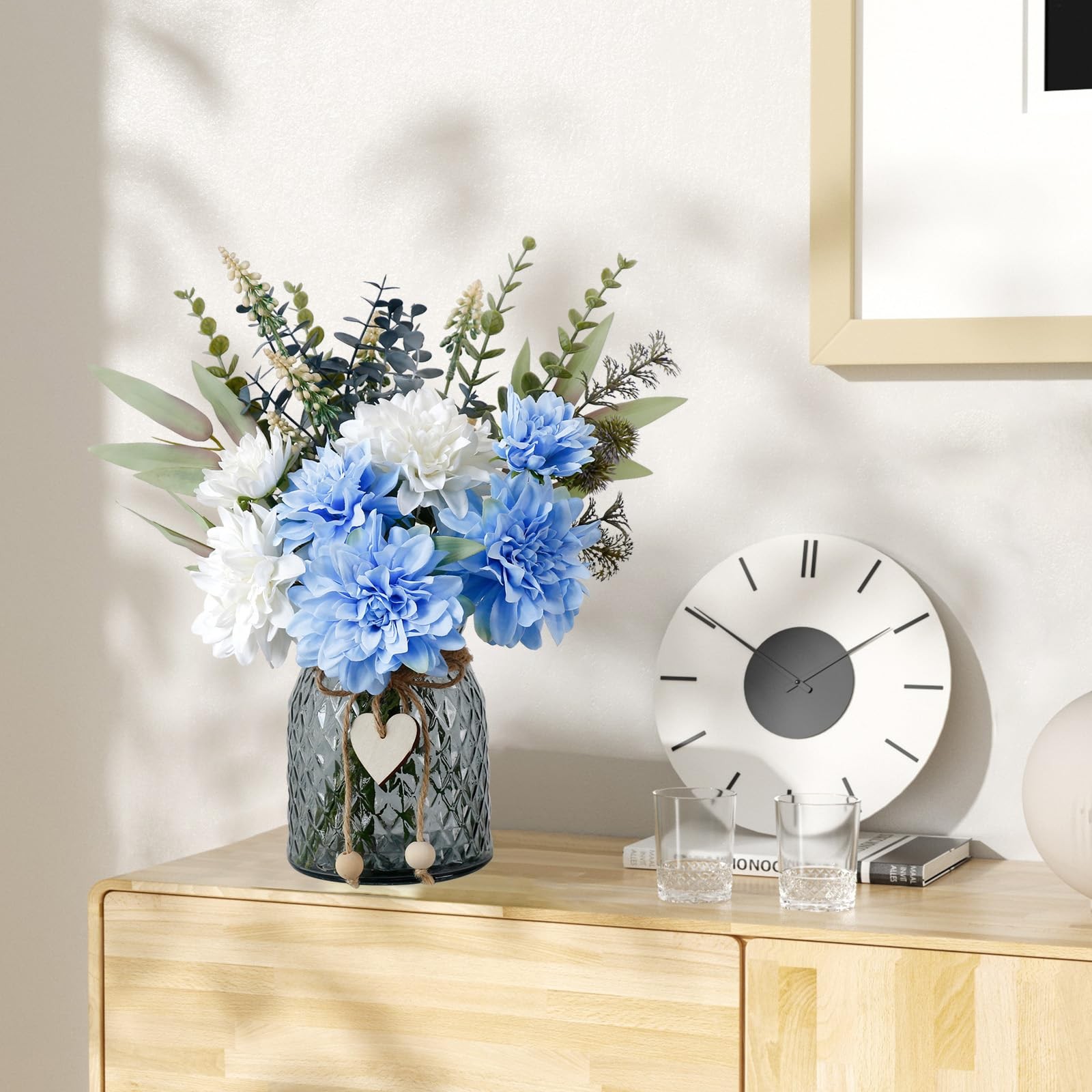 Fake Flowers Vase Faux Table Centerpieces Dining Room Artificial Kitchen 1 PCS