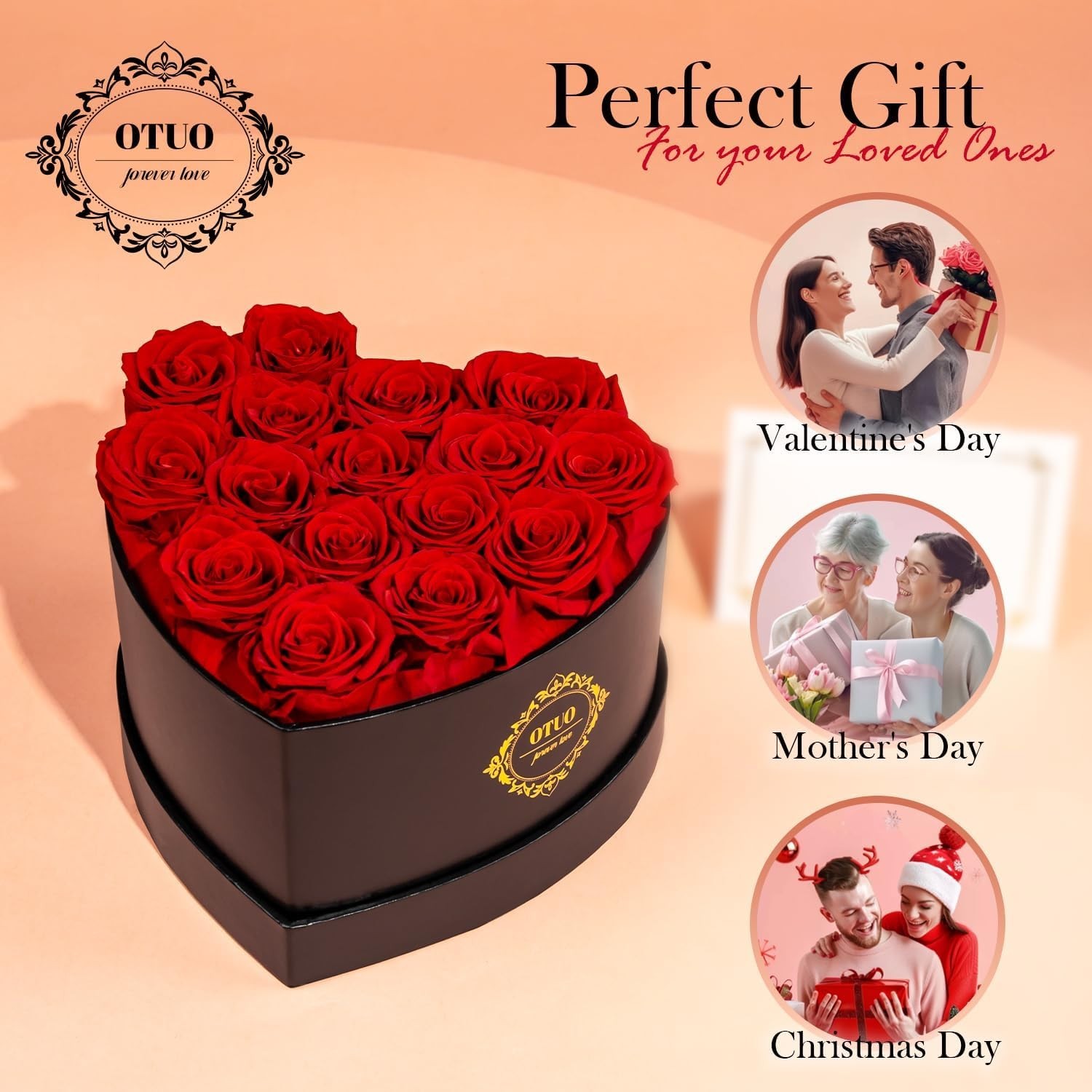 16 Preserved Roses in Heart-Shaped Box, Flowers for Delivery Prime Last up 2 …