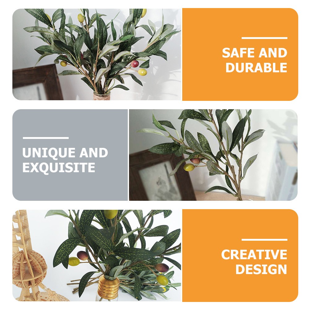 5Pcs Artificial Branches Green for Flower Arrangement and Wall Decor