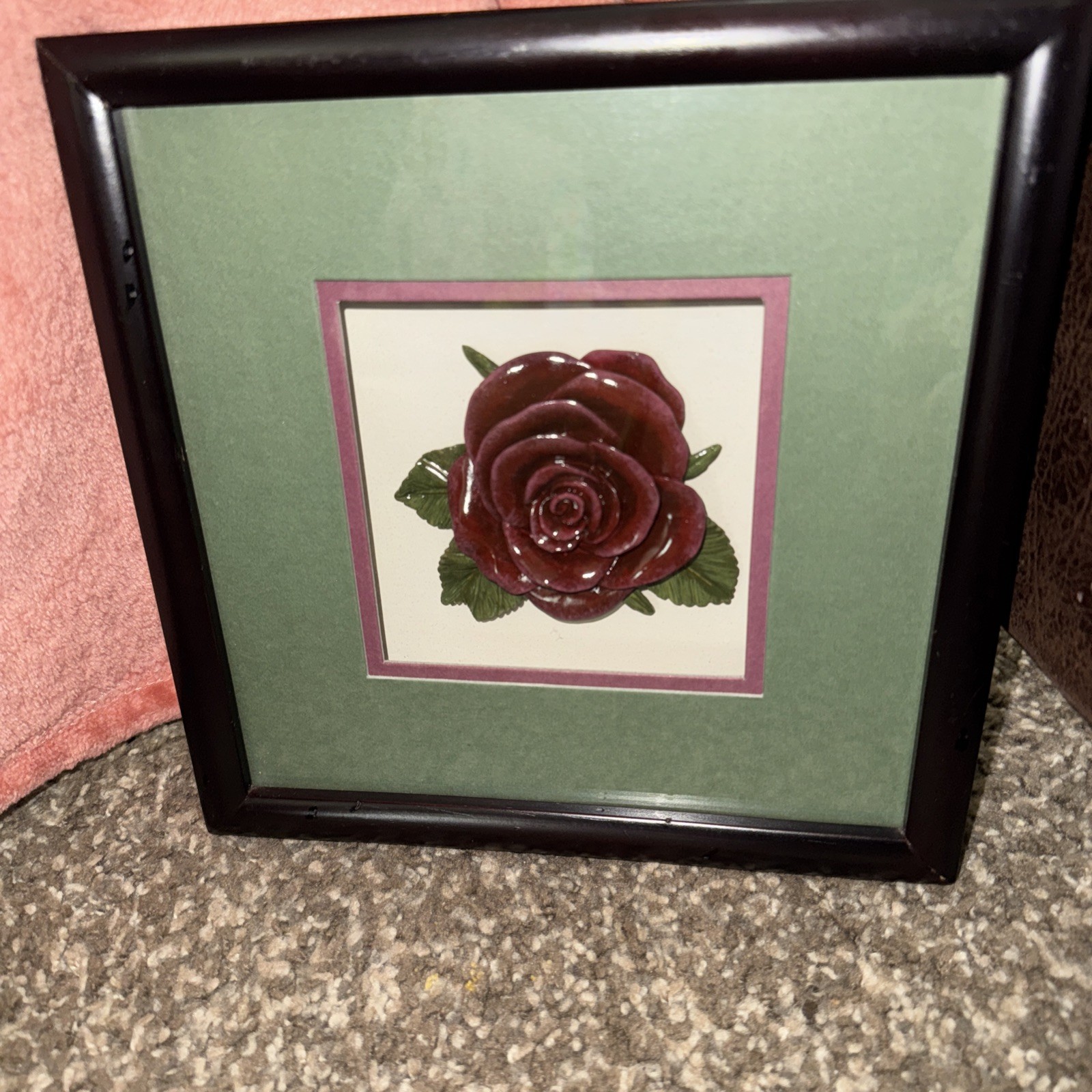 Bright Star Designs Porcelain Rose Shadow Box Wall Art Floral Decor