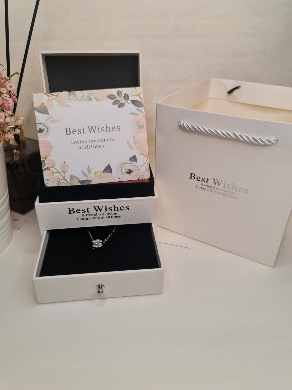 Soap Rose Flower Valentine’s Day Personalised Gift Box Handmade with Necklace
