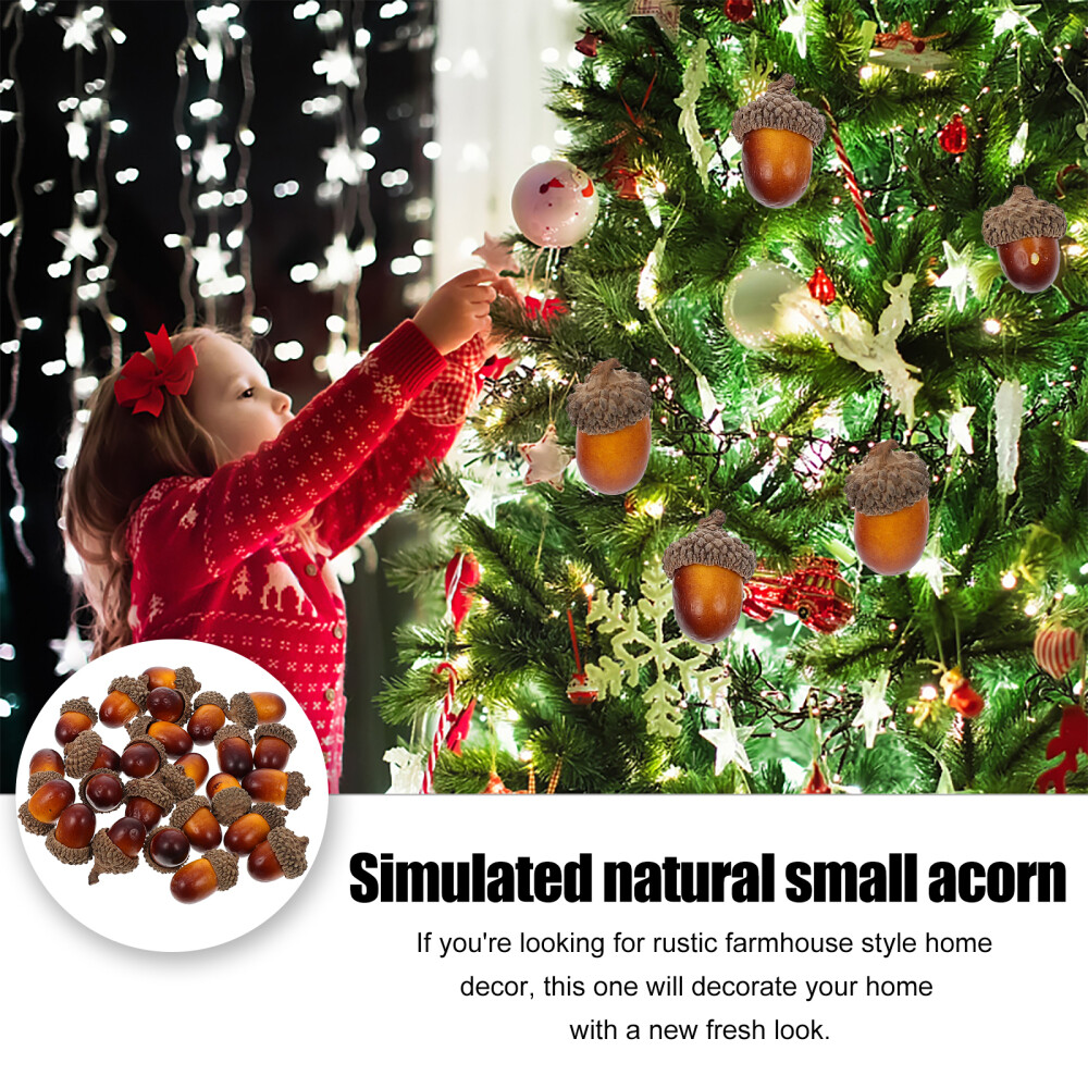 25 Pcs Artificial Fall Nut Acorn Decorative Acorns Simulation Decors
