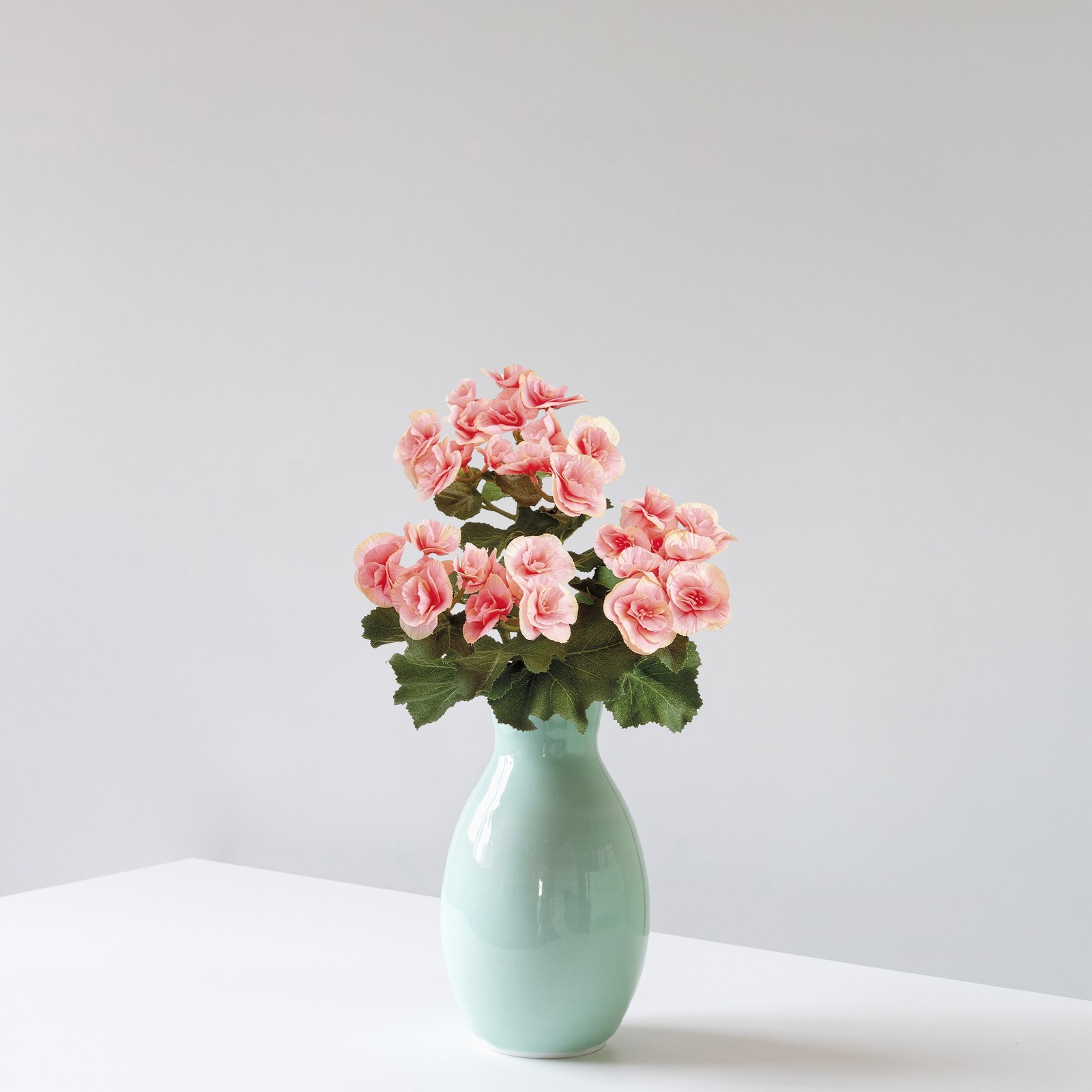 Allstate 10″ Pink and Green Artificial Begonia Floral Bush