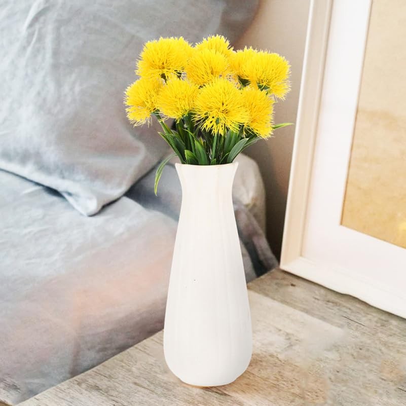 Faux Dandelion Artificial Flowers Bouquet Lifelike Yellow Simulation Dandelio…