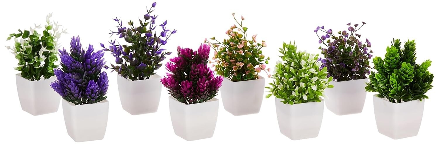 Artificial Plants with Pot 5 cm X 13 cm (Pack of 8)