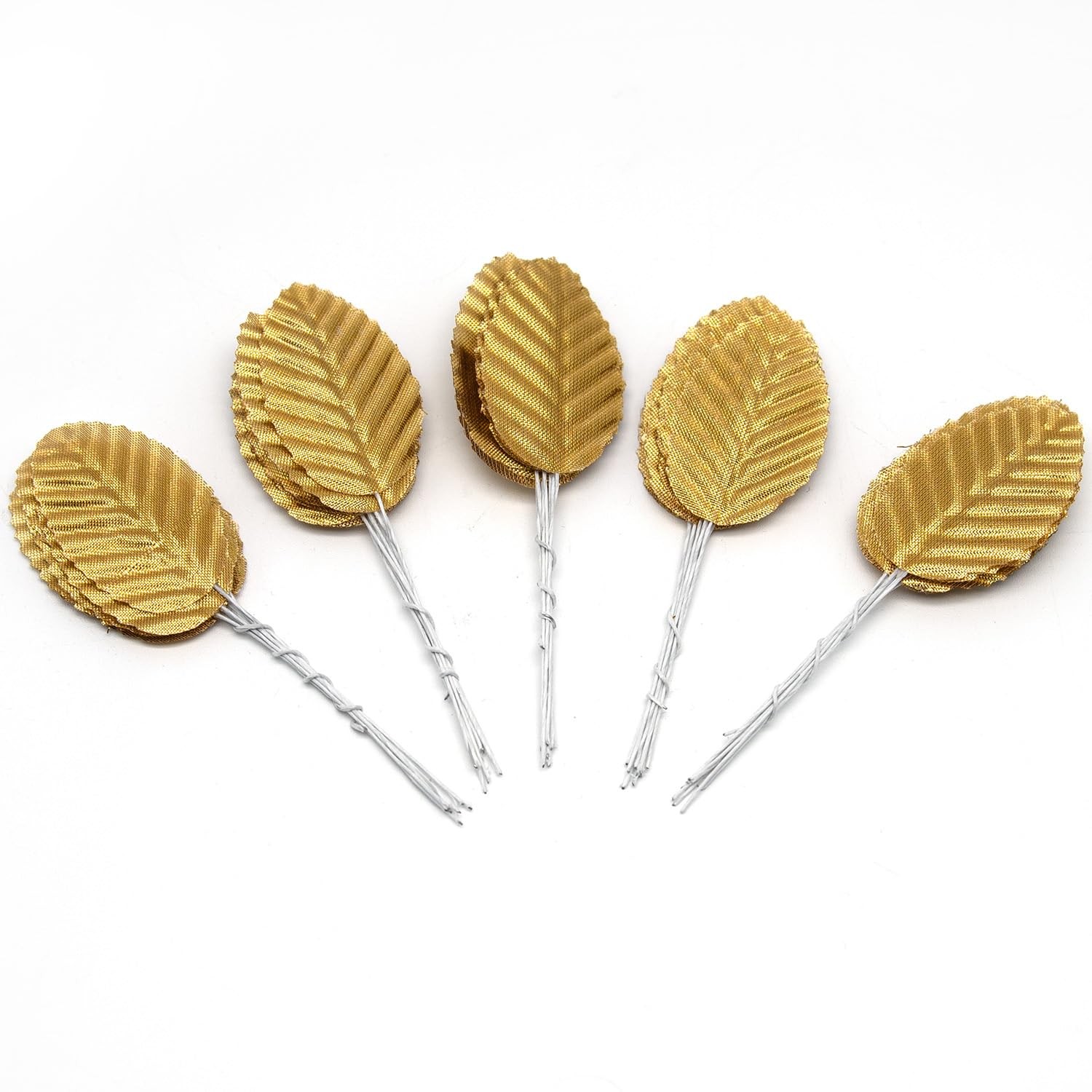 Silk Leaf 200PCS Golden Artificial Leaves DIY Corsage Boutonniere Accessory