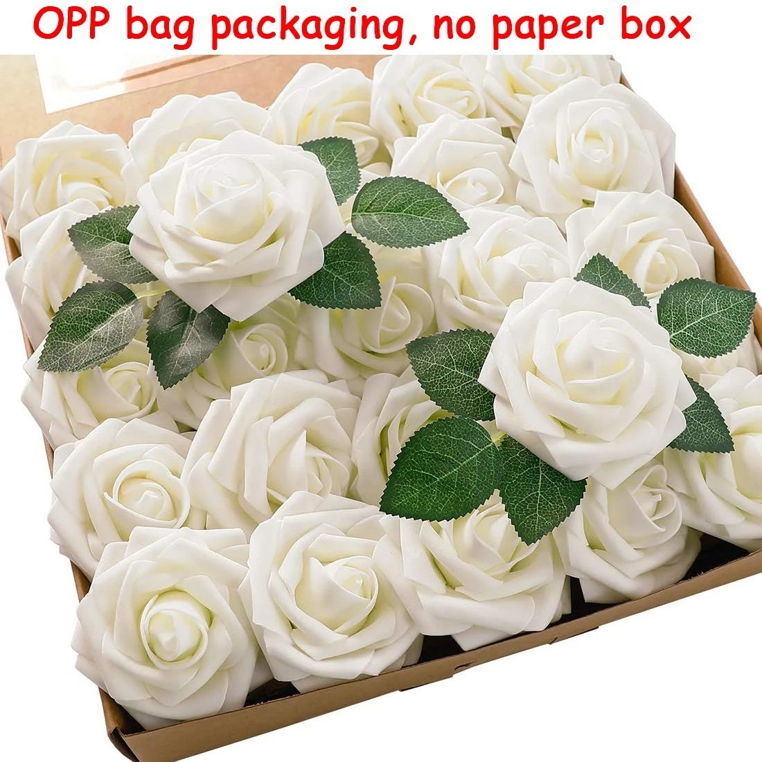 25Pcs Artificial Flowers Fake Flowers Roses Stem for DIY Wedding Bouquets Party