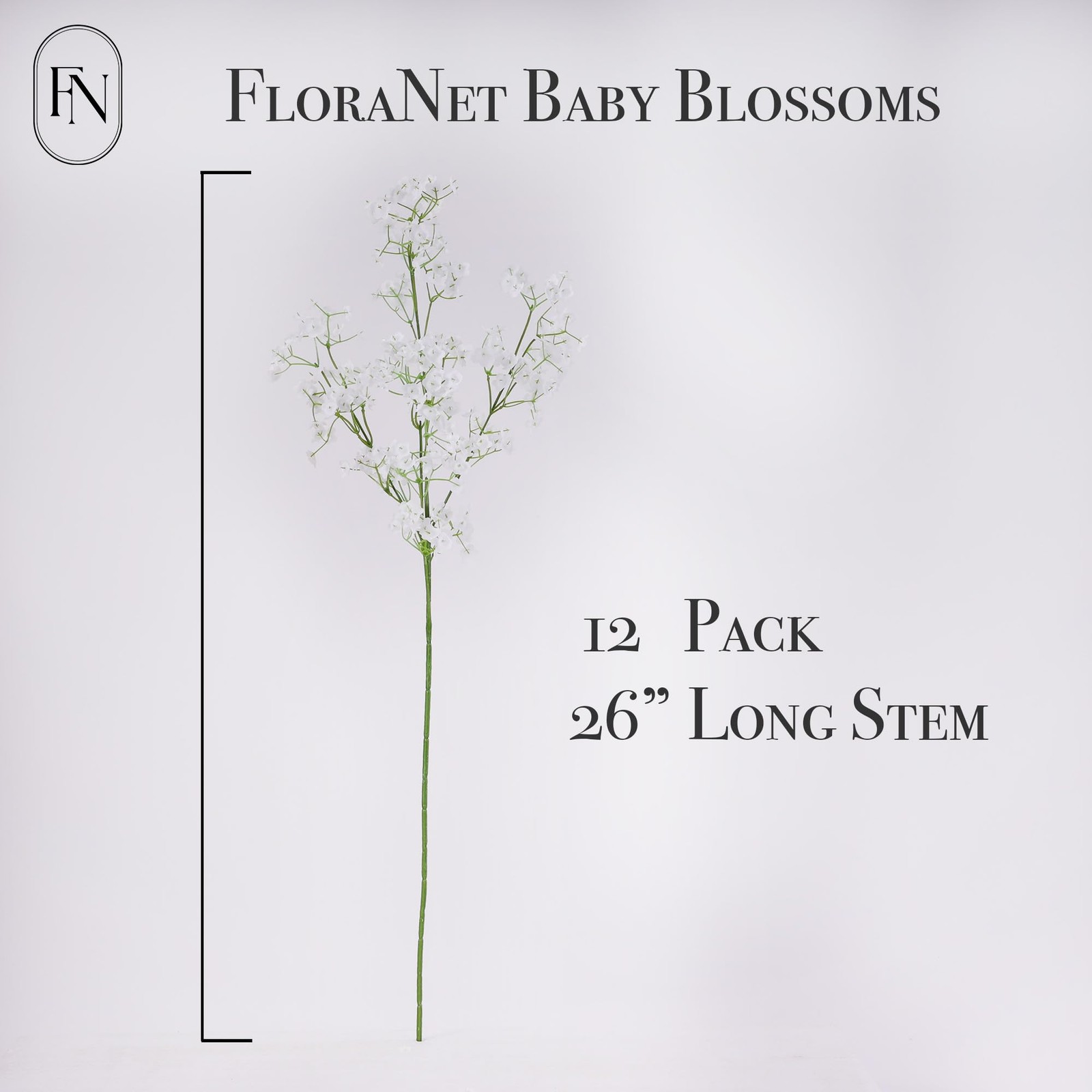 Artificial Baby’s Breath (12 Pack) – 26″ Real Touch Silk Stems for Wedding Bo…