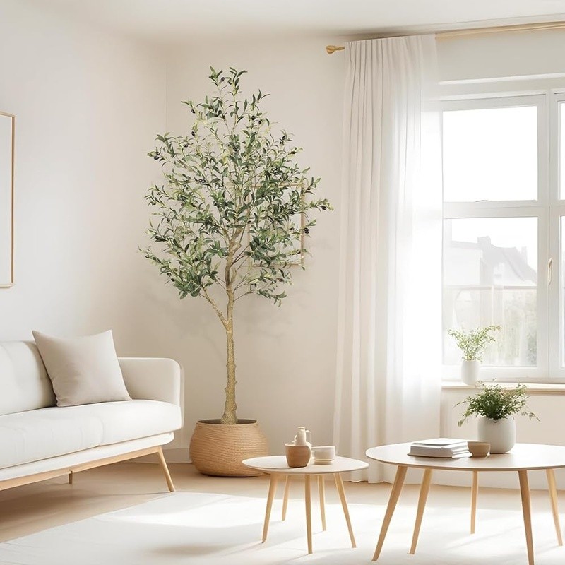 Realistic Olive Tree Faux Plant Indoor Decor Zero Maintenance Housewarming Gift