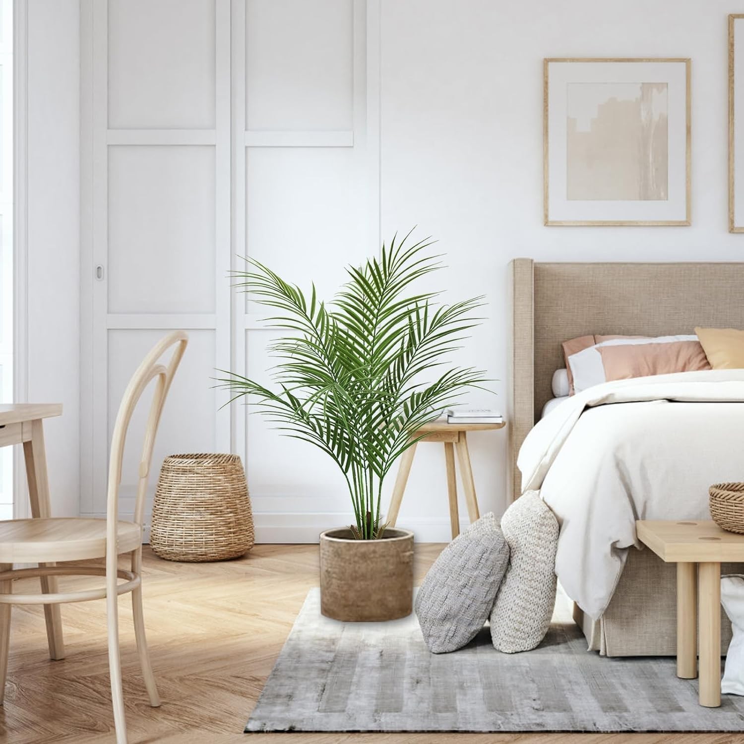Artificial Palm Plant 3FT Fake Palm Tree W/ 9 Trunks Perfect 36inch Faux