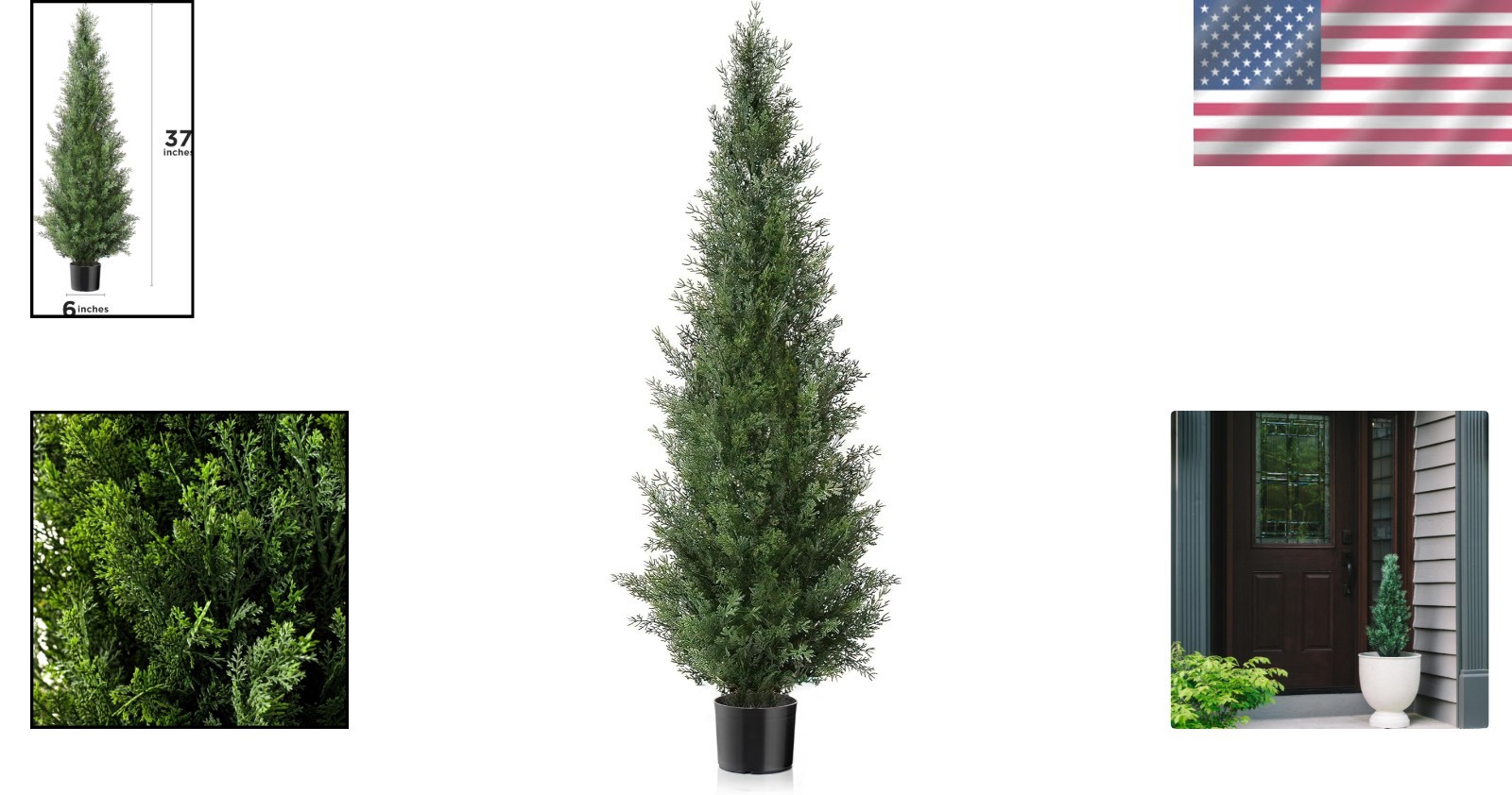 2 Pack 3.1ft Faux Cedar Trees with Black Pots – All-Season Decor Solution