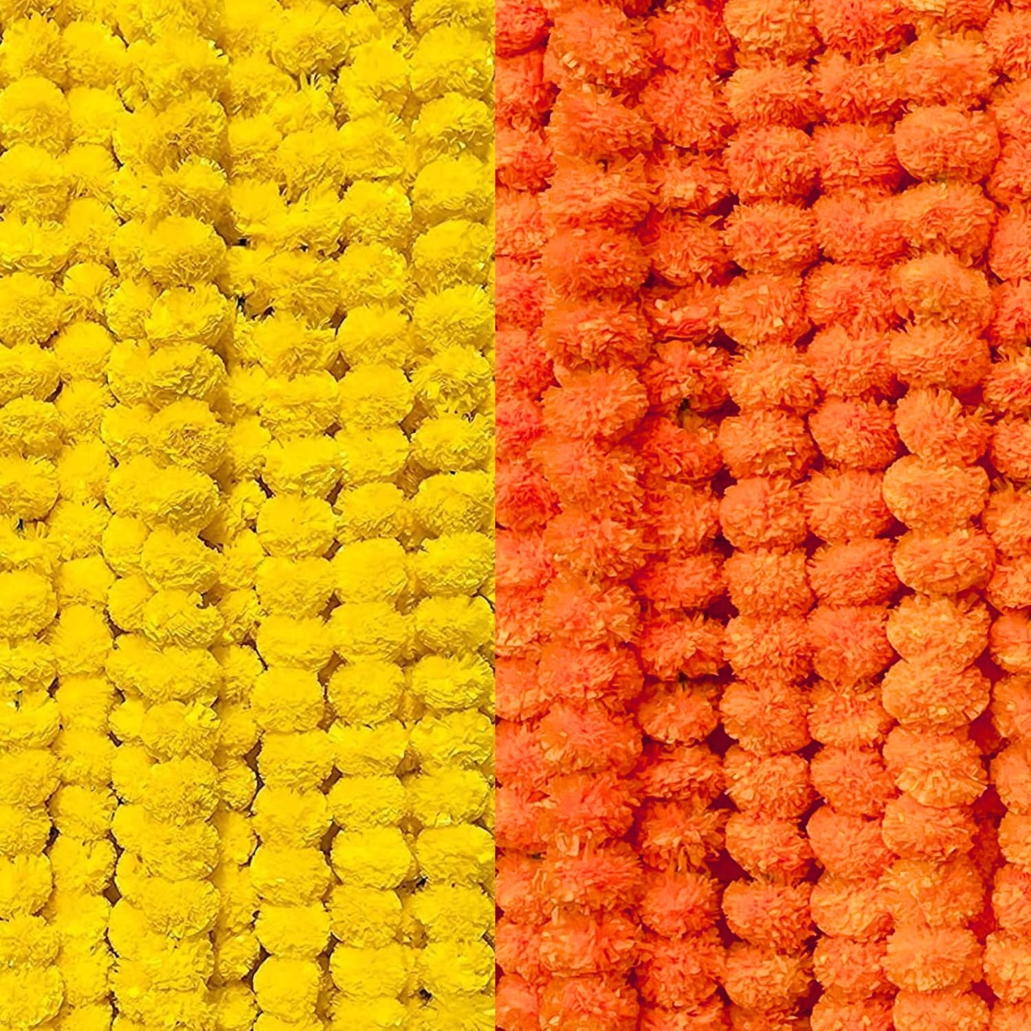 Artificial Marigold Flowers Garlands For Home Office Temple Diwali Decoration D3
