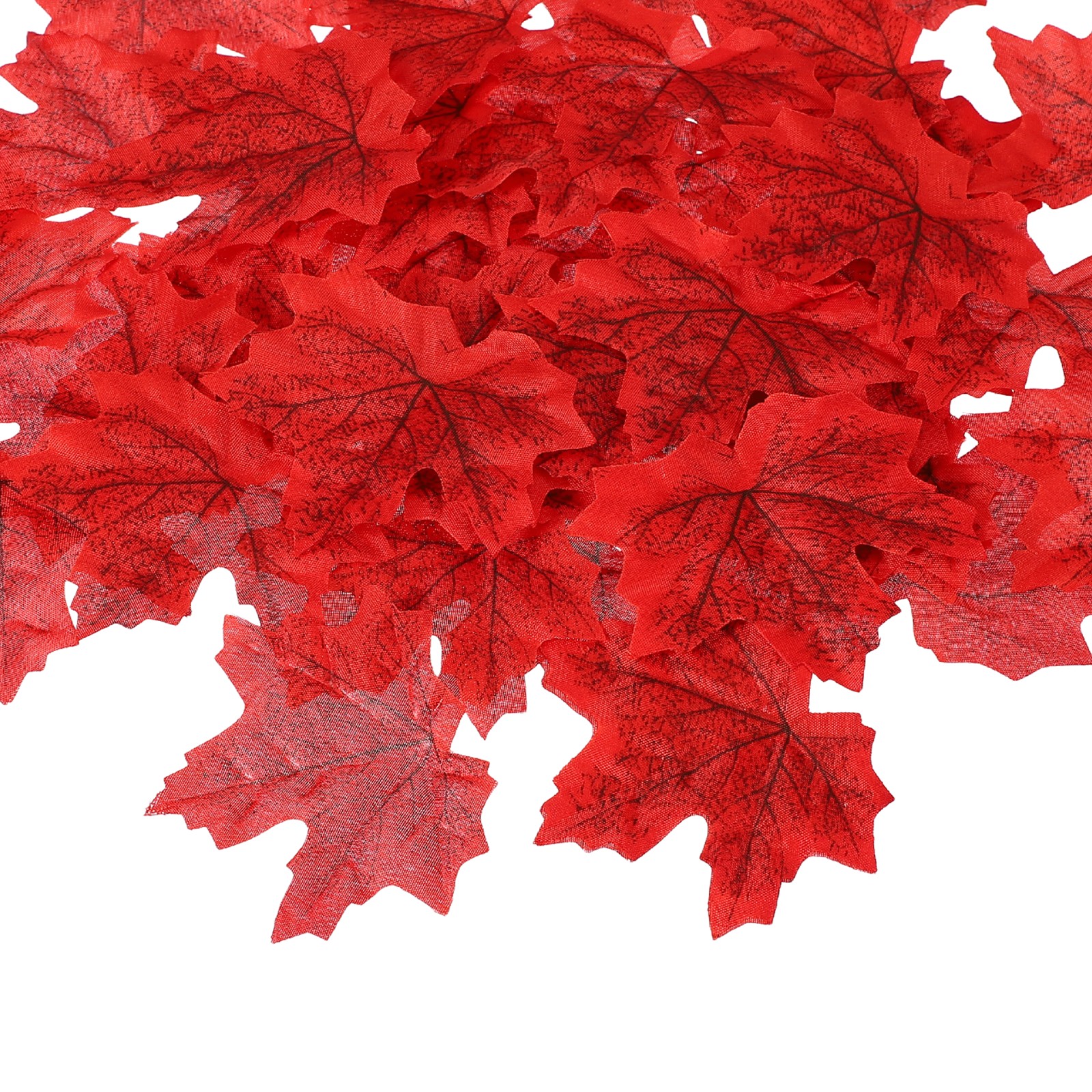 400Pcs Fall Leaves 3.3 Inch Colored Mixed Fake Leaf, Red