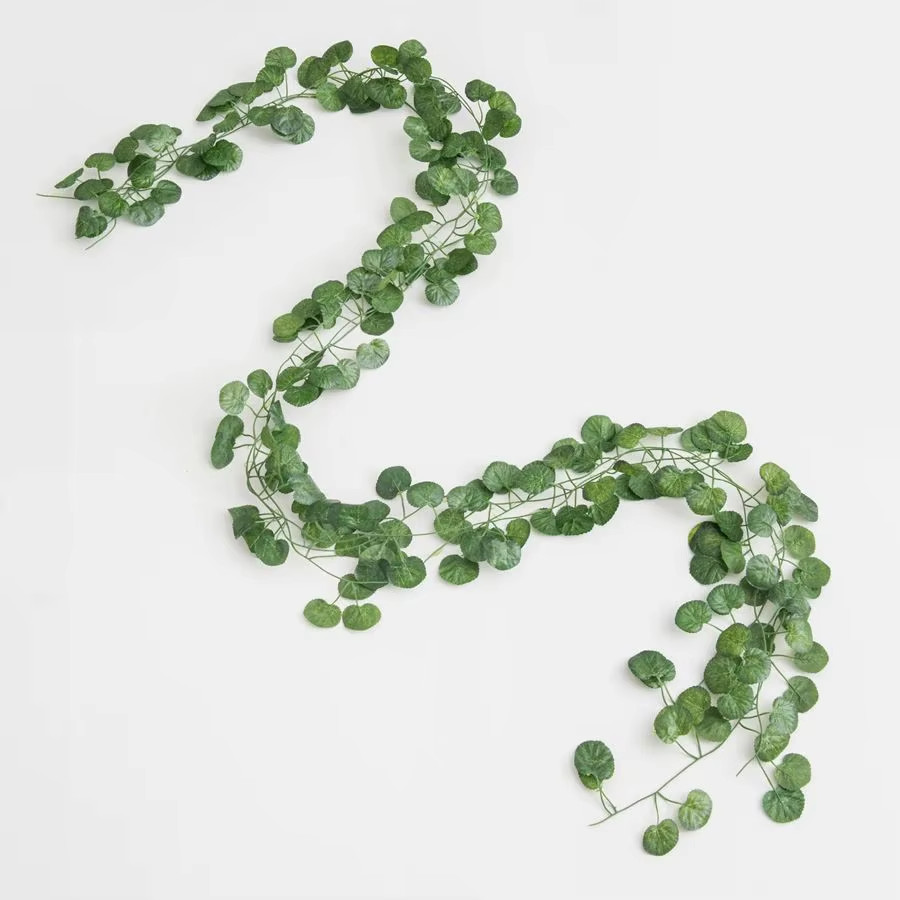 210Cm Artificial Hanging Christmas Garland Plants Vine Leaves Green Silk Outdoor