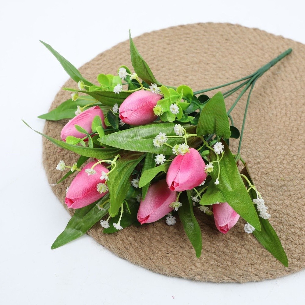 Artificial Tulip Bouquet 36cm Long for Wedding Ceremony Home and Photo Session