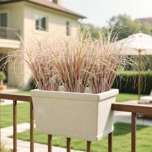 12Pcs Artificial Grass Plants, Faux Shrubs Wheat Grass, Artificial Tall Grass Fa
