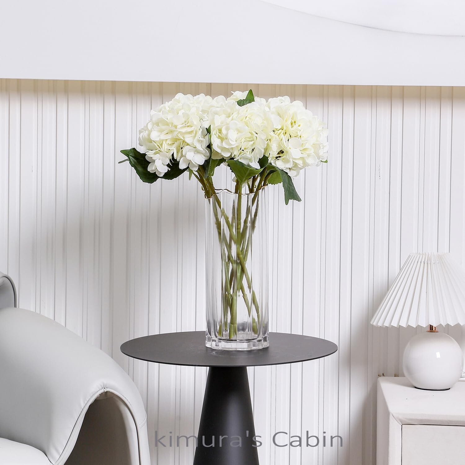 Charming Silk Hydrangea Bouquets – Set of 6 Off-White Flowers for All Occasions