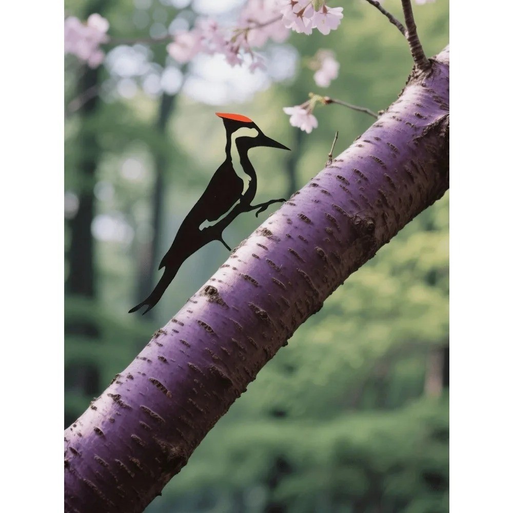 Handmade Metal Woodpecker Wall Art Rustproof Indoor Farmhouse Garden Decor