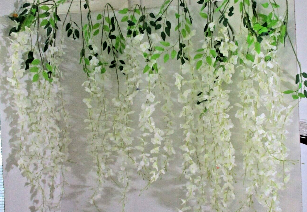 Set of 11 White WISTERIA / DOGWOOD GARLAND VINES~New (tk)