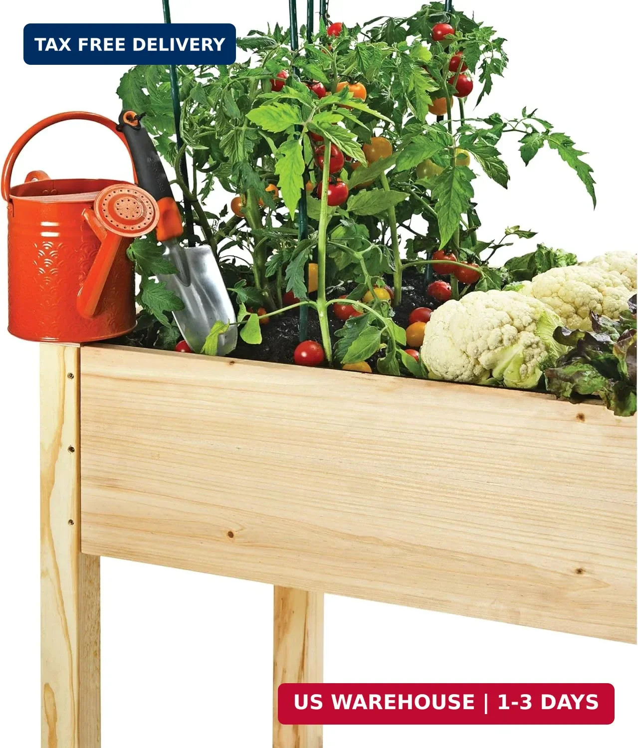 Maple99 Raised Garden Bed with Legs 48x24x30 – Natural Cedar Wood Elevated Plant