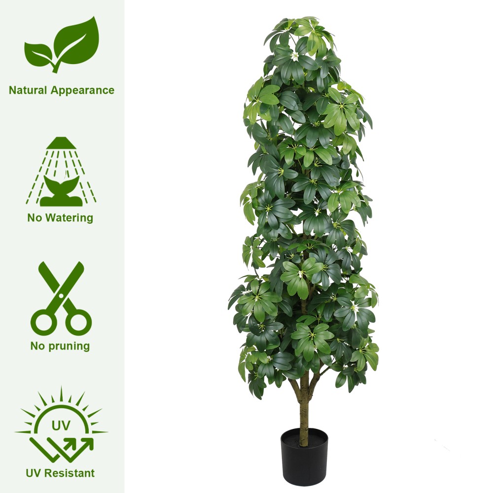 6FT Artificial Tree Realistic Faux Tree Suitable Indoor Outdoor Decoration 1pc