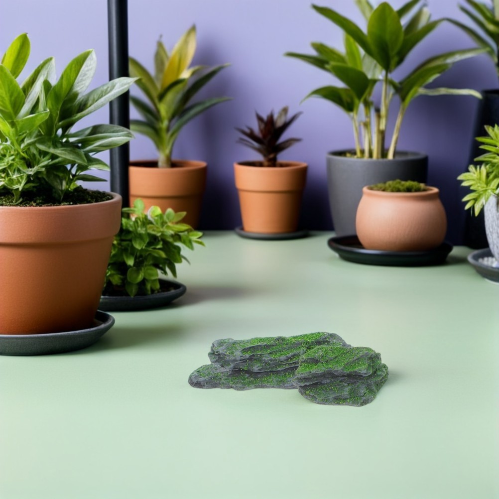 7 Pcs Imitation Moss Faux Rocks with Artificial Rockery Ornament