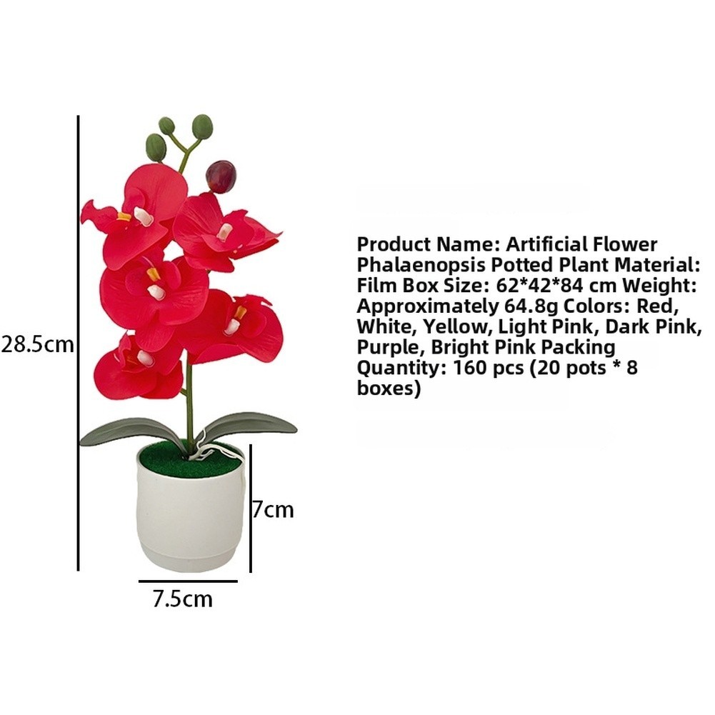 for Nordic Style Phalaenopsis Artificial Flower Potted Plant for Bedroom Decor