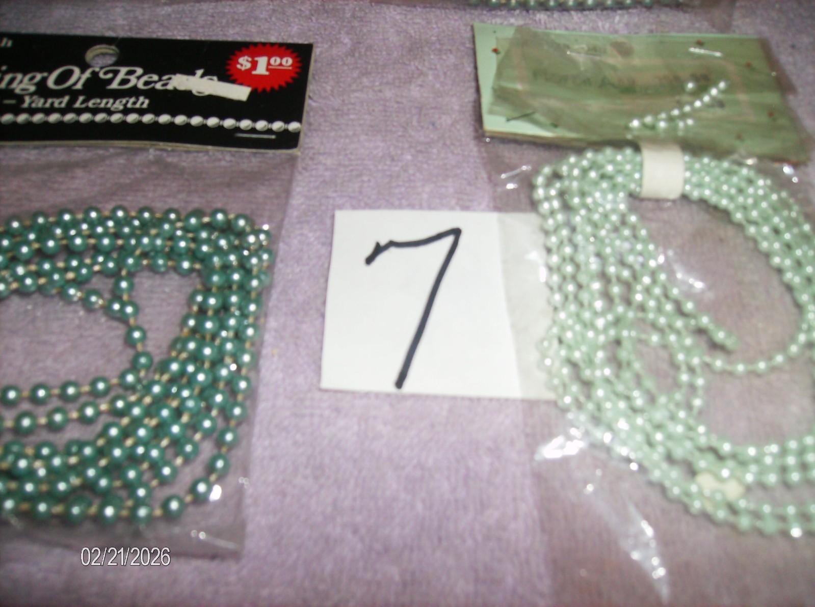 DELUXE 6 PKG BLUE STRING OF PEARLS 12 YARDS CRAFTS FLORAL ACCESSORIES #7