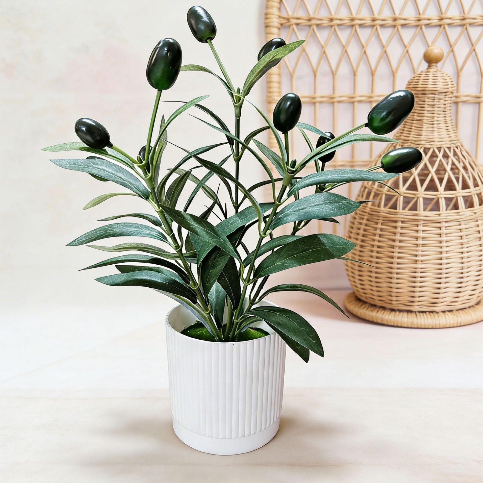 Artificial Olive Tree Plant Tabletop Ornament for Office Indoor Coffee Table