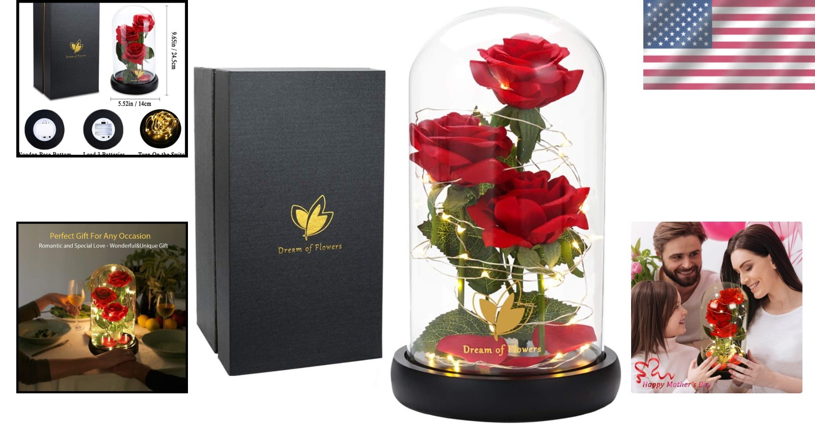 Stunning Red Silk Rose in LED Glass Dome – Ideal Anniversary and Birthday Gift