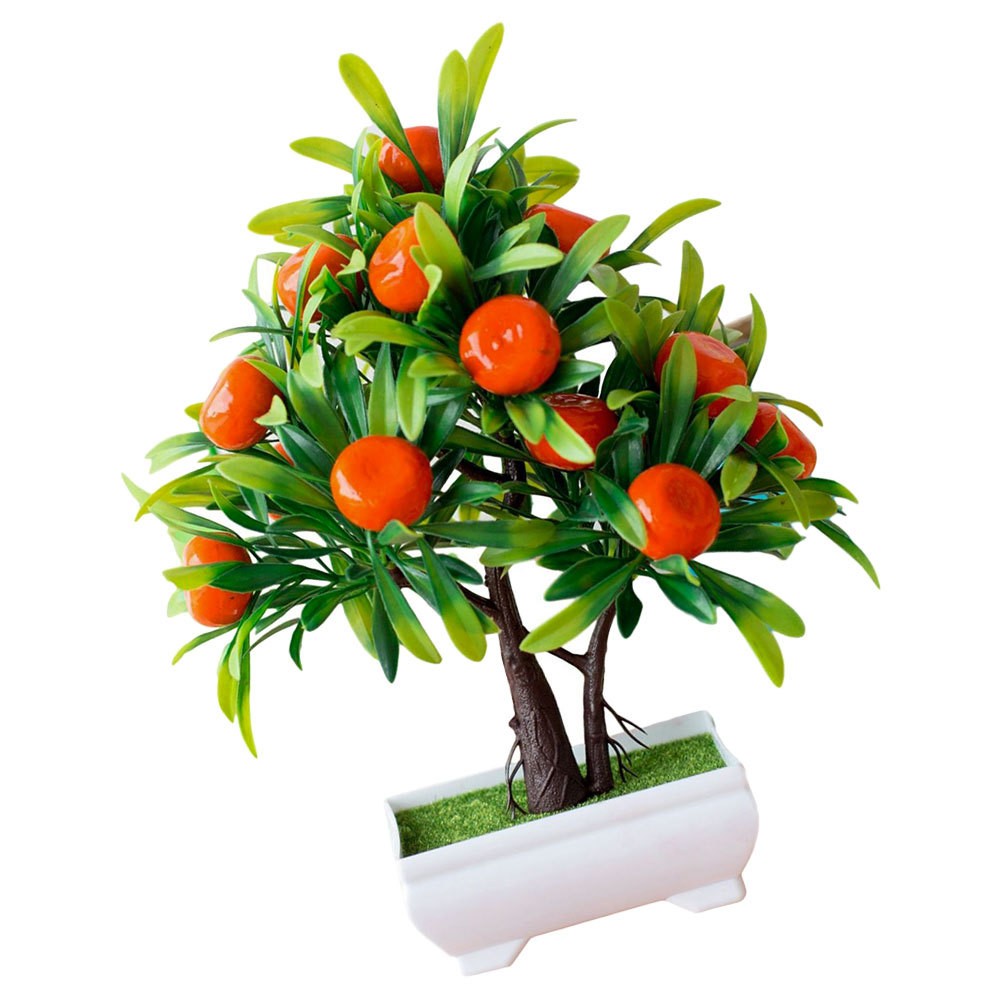 Fake Bonsai Tree Artificial Potted Fruit Tree Fruit Kitchen Decor Adornment