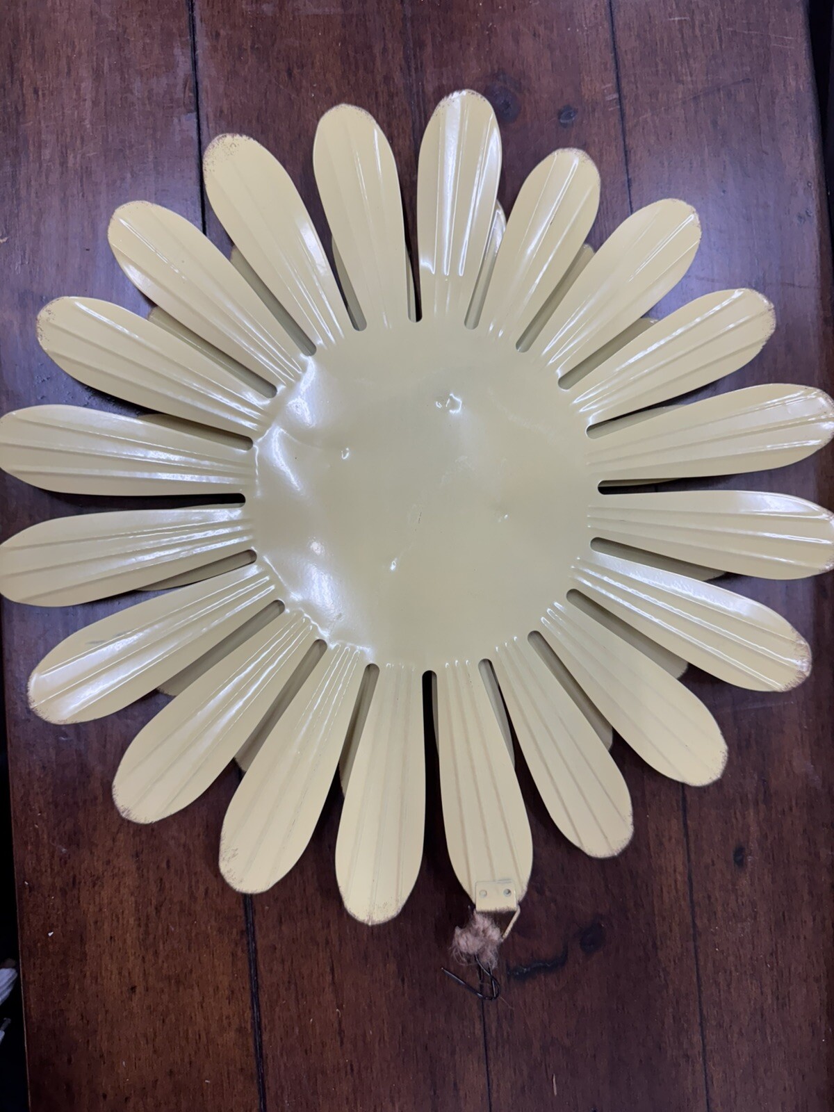 New Large Metal 3D Flower Decor Hanging 13 1/2 Wall Home Rustic Farmhouse Yellow