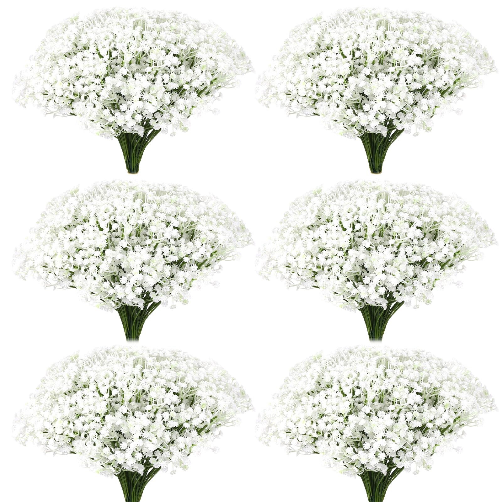 80 Pcs Babys Breath Artificial Flowers Plastic Baby Breath Flowers Bulk Faux …