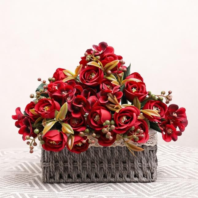 Artificial Silk Bouquet 5 Head European Style Floral Arrangement