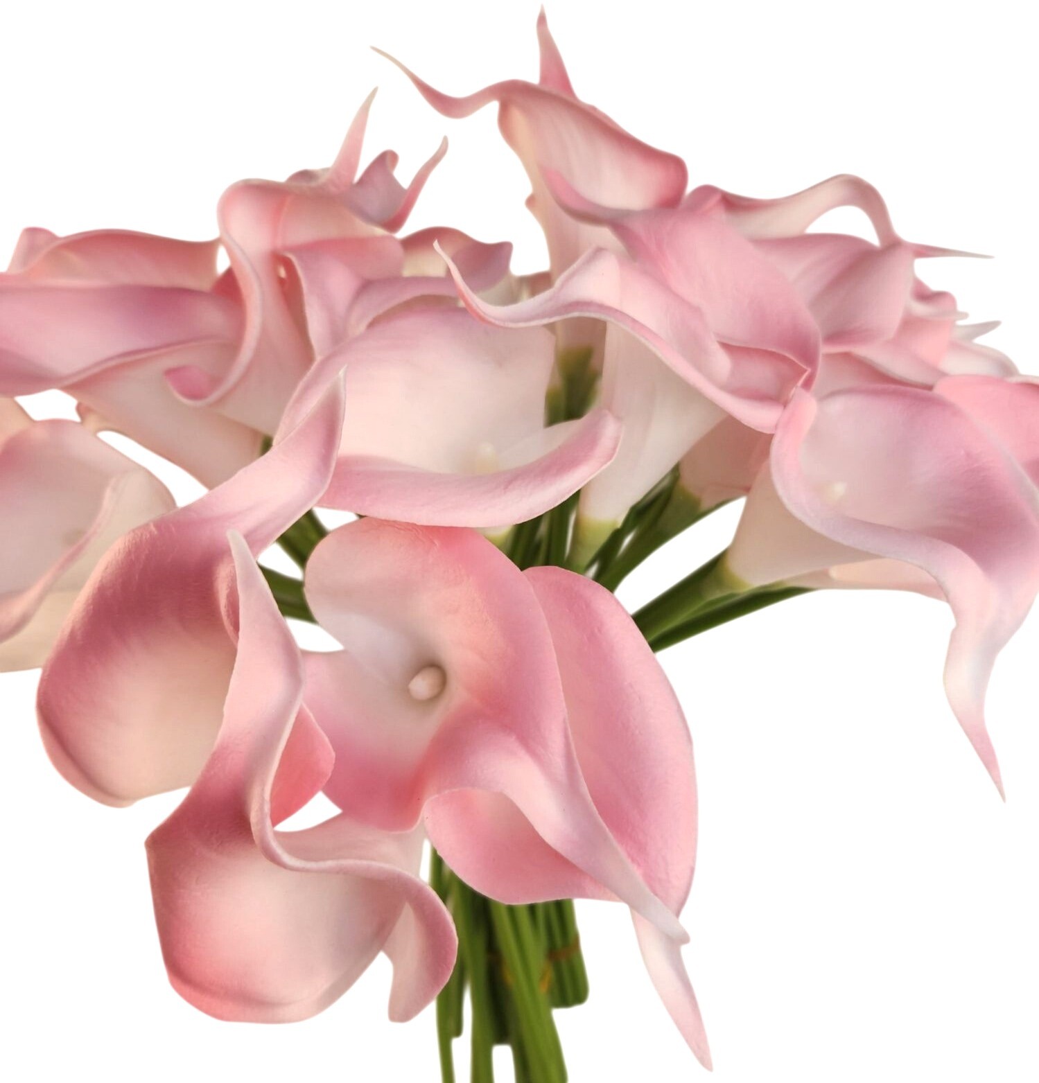 Blush Pink Faux Calla Lily Stems 15 Inch Wedding Artificial Flowers Spring Event