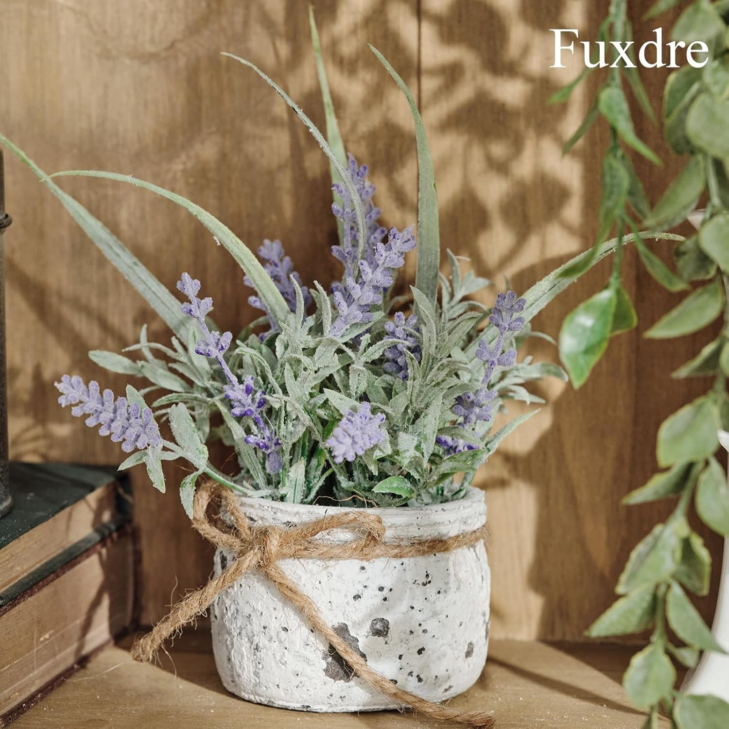 Mini Lavender Fake Plants – 2 Pack Artificial Decor for Home & Office