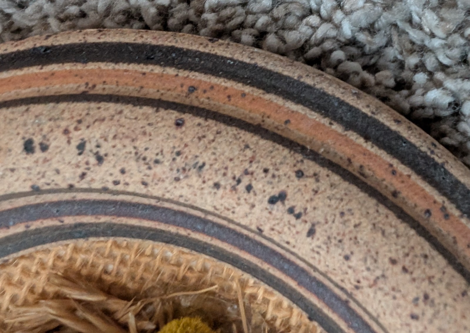 Dried flowers wall hanging round pottery circle speckled floral art boho fall