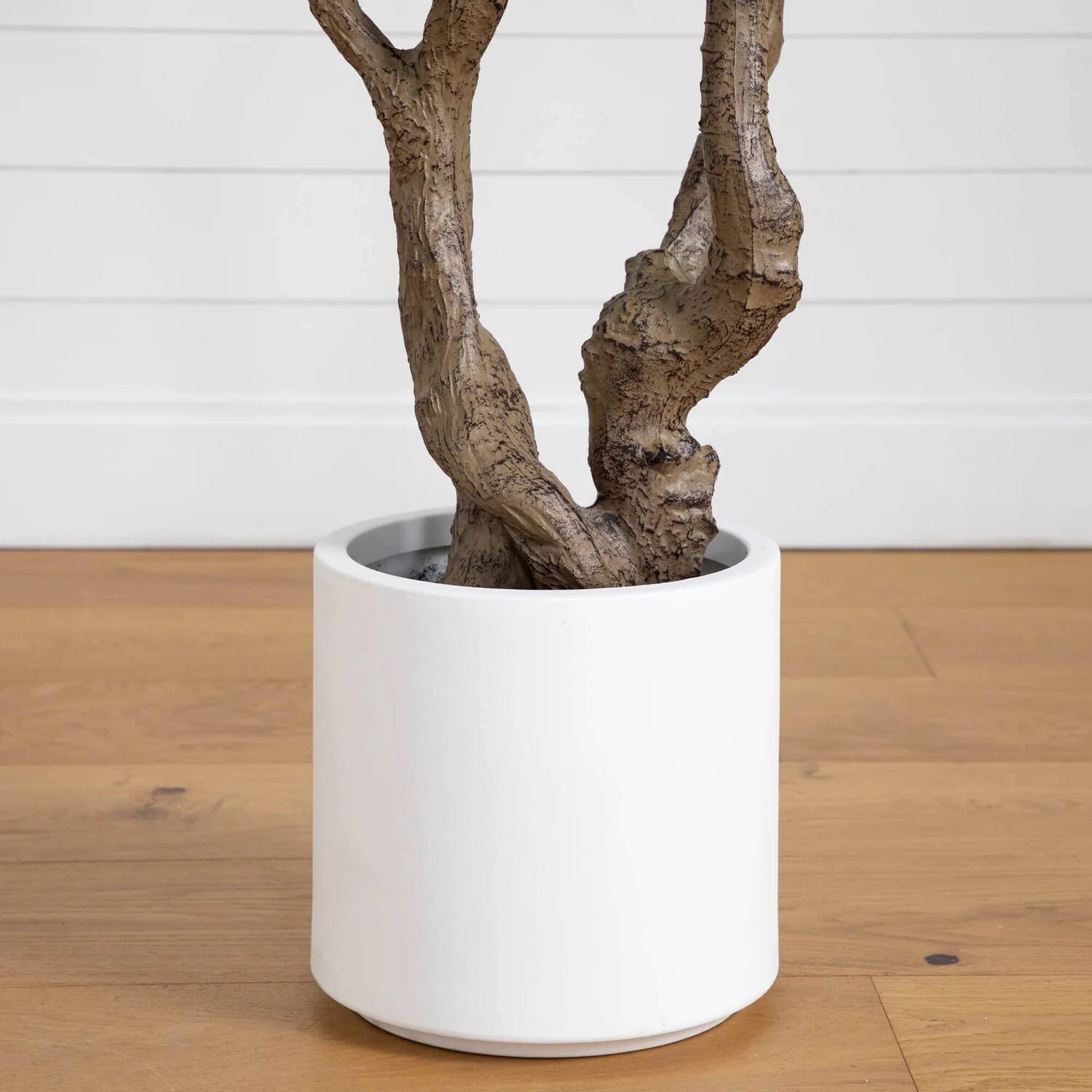 6’ Artificial Grand Olive Tree in White Decorative Planter. Retail $349