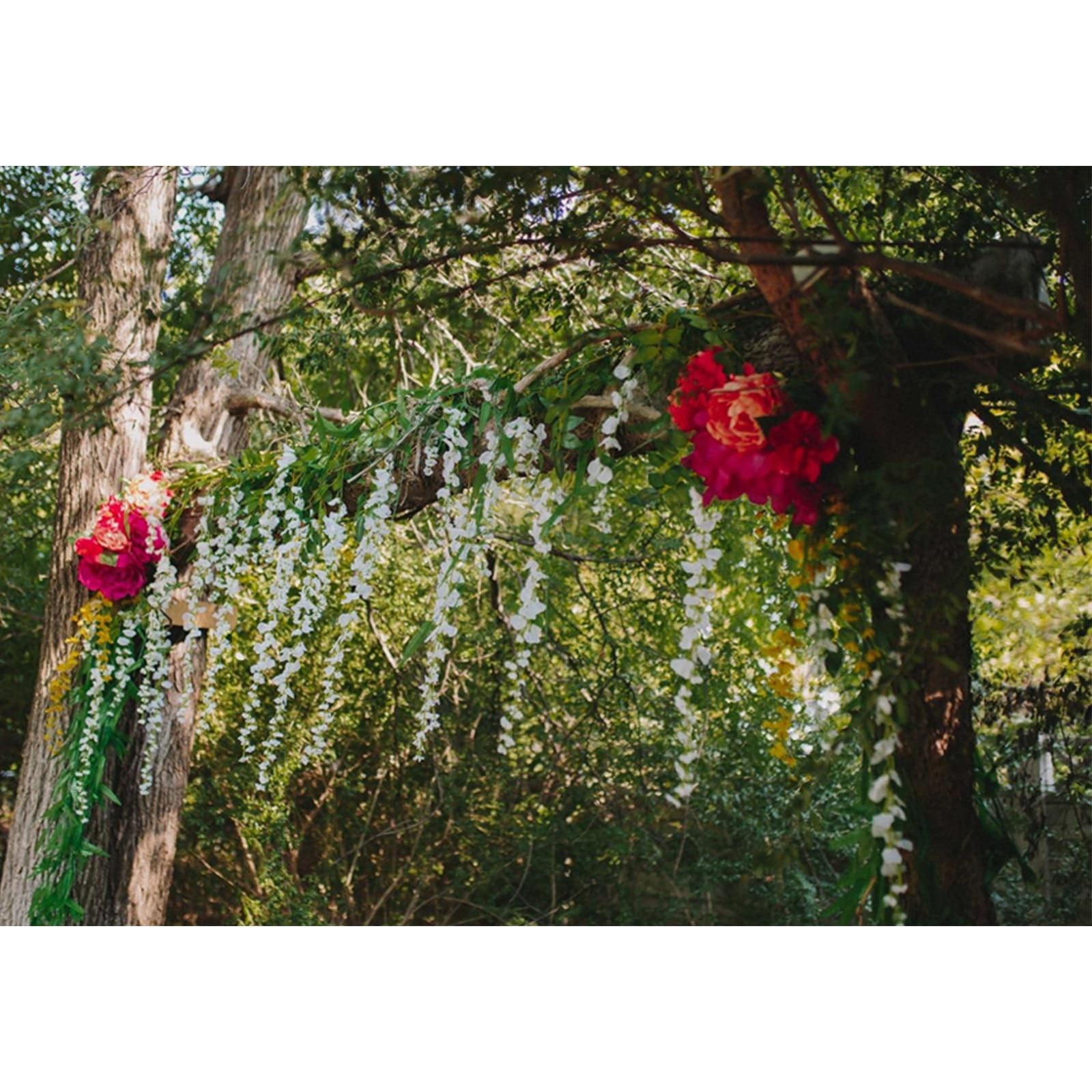 HOGADO 50pcs 375 Feet Artificial Vine Greenery Garland Faux Silk Willow Rattan