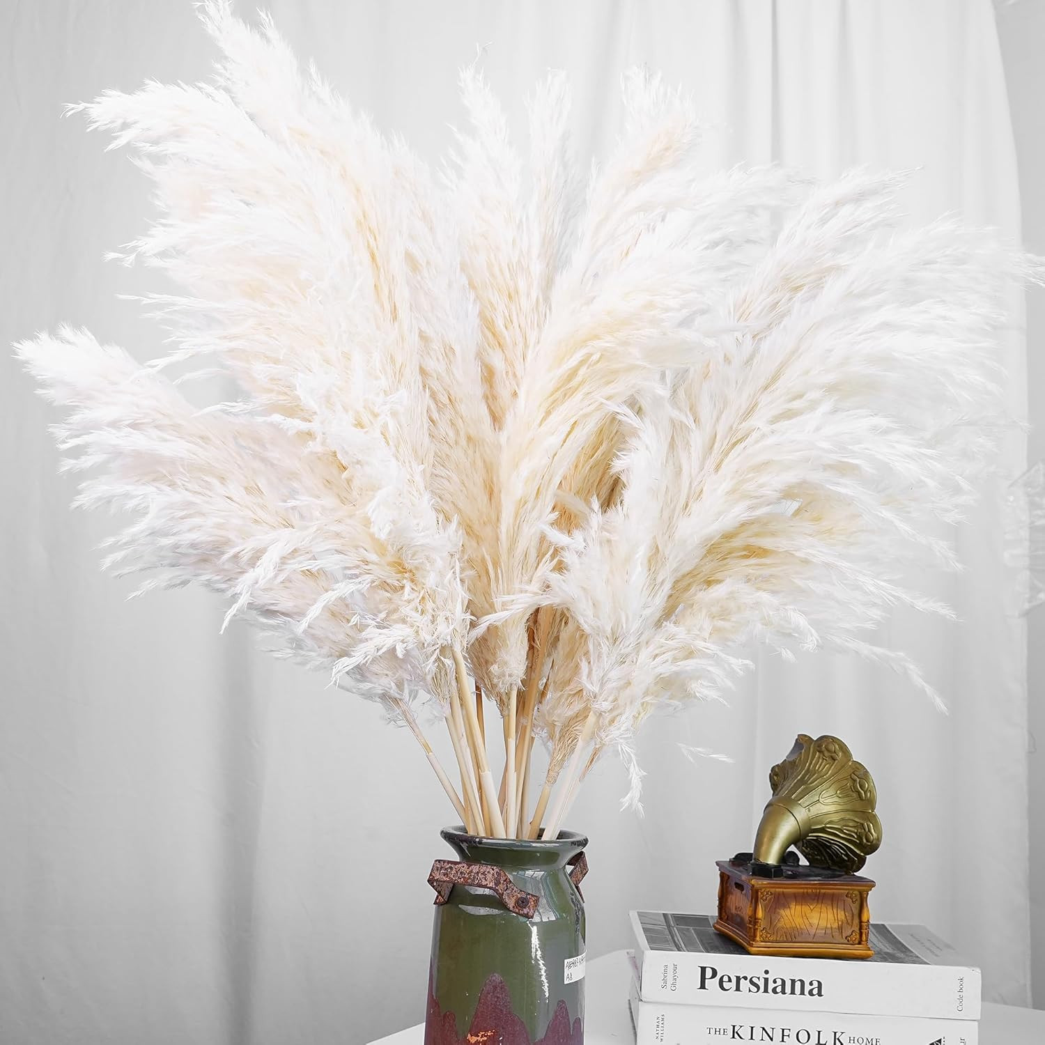 60 PCS Boho Decor, Fluffy Pompas Grass, Natural Dry Pampas Grass Small, Short Pa