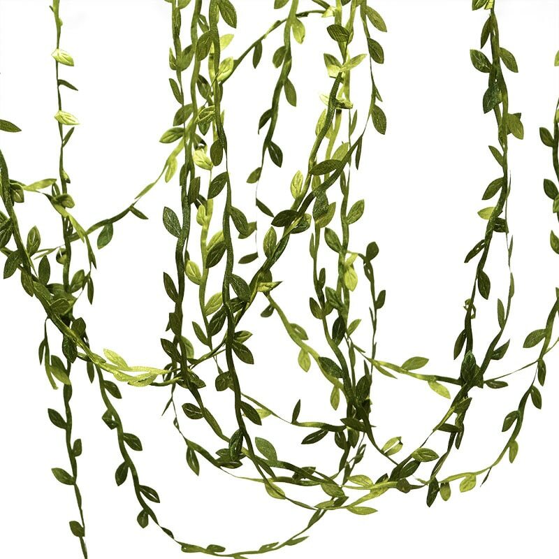 10 Meter Silk Leaf Shaped Handmake Artificial Green Leaves For Home Decorations