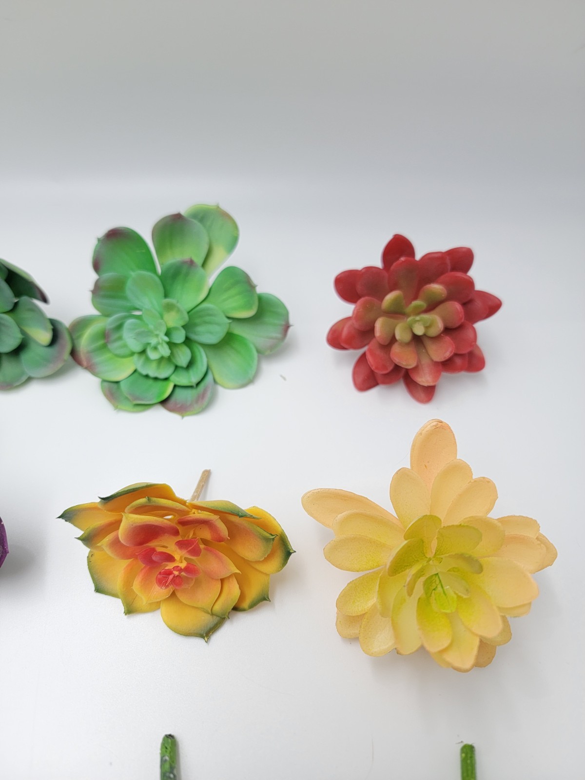 Lot of 21 Artificial Realistic Faux Succulent Plants Green Purple Red Orange
